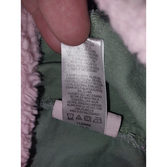 Little Lass Size 5 Hooded Jacket Green & Pink Canvas - Picture 6 of 6